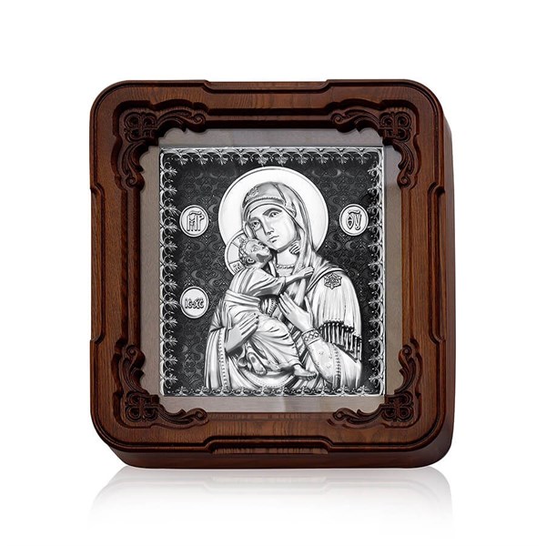 Икона Владимирская Божья Матерь ювелирная серебряная 241913