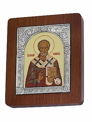 Икона Николай Чудотворец ювелирная серебряная 241923