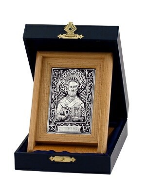 Икона Николай Чудотворец ювелирная серебряная 241926