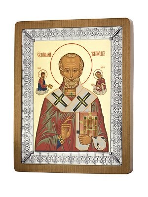 Икона Николай Чудотворец ювелирная серебряная 241929