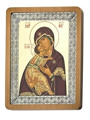 Икона Владимирская Божья Матерь ювелирная серебряная 241930