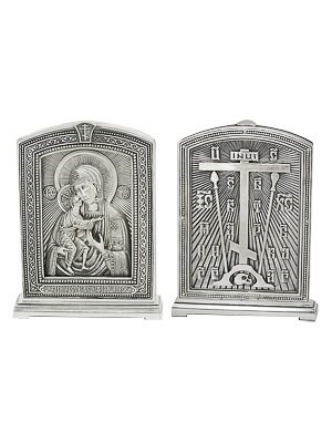 Икона Феодоровская Божия Матерь серебряная ювелирная 241931