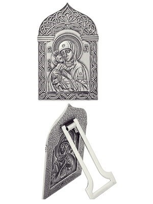 Икона Владимирская Божья Матерь ювелирная серебряная 241935