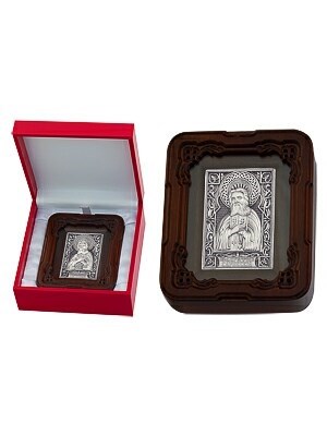 Икона Серафима Саровского серебряная ювелирная 241951