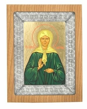 Икона Матроны Московской серебряная ювелирная 241952