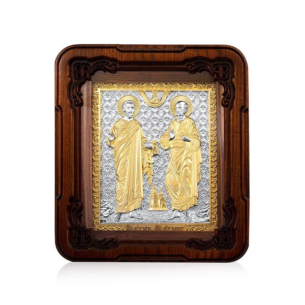 Икона Петр и Павел серебряная ювелирная 242172