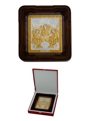 Икона Святая Троица ювелирная серебряная 242175