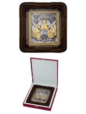 Икона Святая Троица ювелирная серебряная 242218