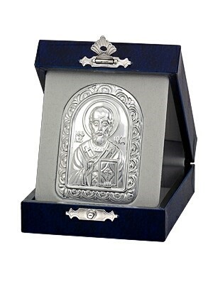 Икона Николай Чудотворец ювелирная серебряная 242310