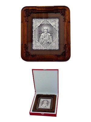 Икона Николай Чудотворец ювелирная серебряная 242319