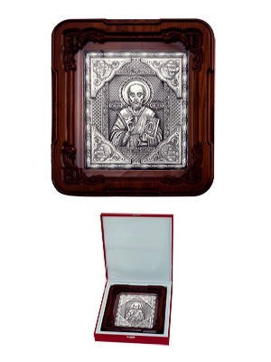 Икона Николай Чудотворец ювелирная серебряная 242322
