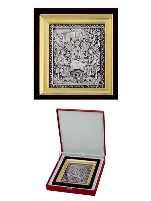 Икона Святая Троица ювелирная серебряная 242325