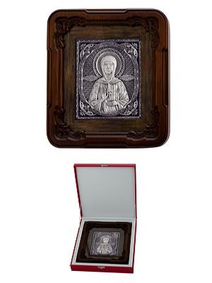 Икона Матроны Московской серебряная ювелирная 242339