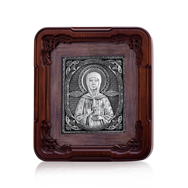 Икона Матроны Московской серебряная ювелирная 242343