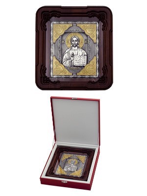 Икона Господь Вседержитель серебряная ювелирная 242364