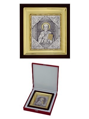 Икона Николай Чудотворец ювелирная серебряная 242365