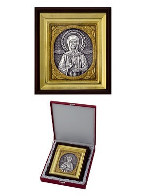 Икона Матроны Московской серебряная ювелирная 242380