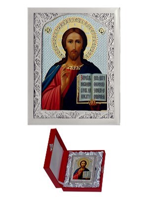 Икона Господь Вседержитель серебряная ювелирная 242383