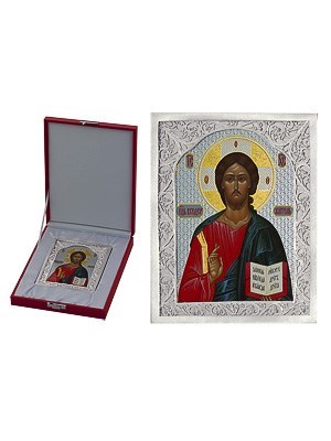 Икона Господь Вседержитель серебряная ювелирная 242387