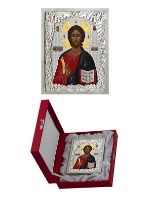 Икона Господь Вседержитель серебряная ювелирная 242401