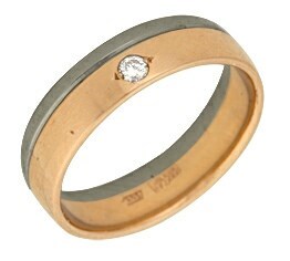 Кольцо обручальное из золота c бриллиантом 242414