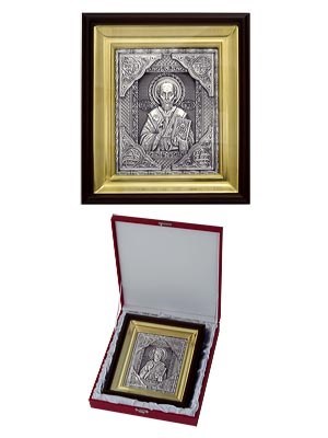 Икона Николай Чудотворец ювелирная серебряная 242419