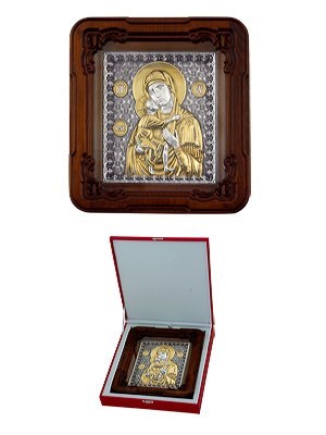 Икона Феодоровской Божией Матери ювелирная серебряная 242441