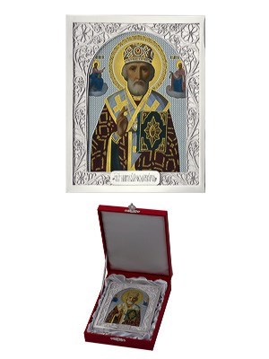 Икона Николай Чудотворец ювелирная серебряная 242448