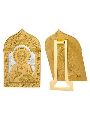 Икона Пантелеймон целитель ювелирная серебряная 242449