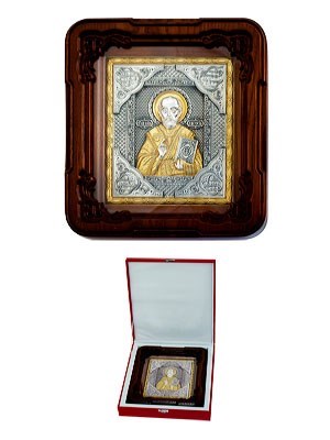 Икона Николай Чудотворец ювелирная серебряная 242450