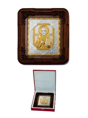 Икона Николай Чудотворец ювелирная серебряная 242455