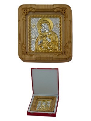 Икона Владимирская Божья Матерь ювелирная серебряная 242457