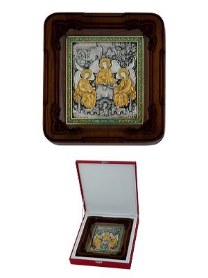 Икона Святая Троица ювелирная серебряная 242470