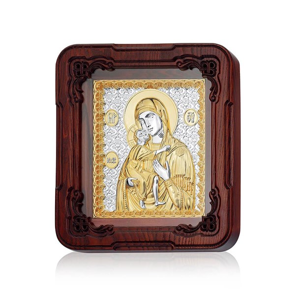 Икона Феодоровской Божией Матери ювелирная серебряная 242472