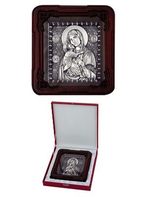 Икона Владимирская Божья Матерь ювелирная серебряная 242476