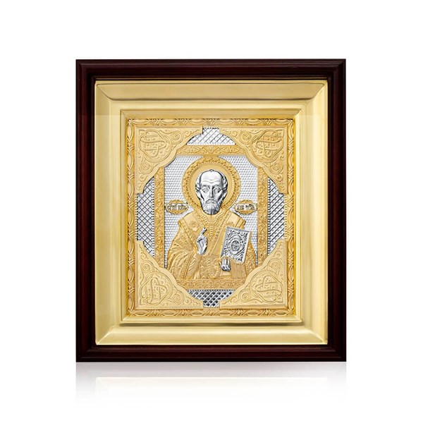 Икона Николай Чудотворец ювелирная серебряная 242477