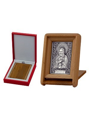 Икона Серафима Саровского серебряная ювелирная 242485