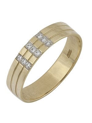 Кольцо обручальное из золота c фианитами 242559