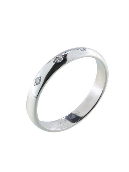 Кольцо обручальное из платины c бриллиантами 242560