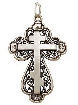 Крестик из серебра без вставок 242734