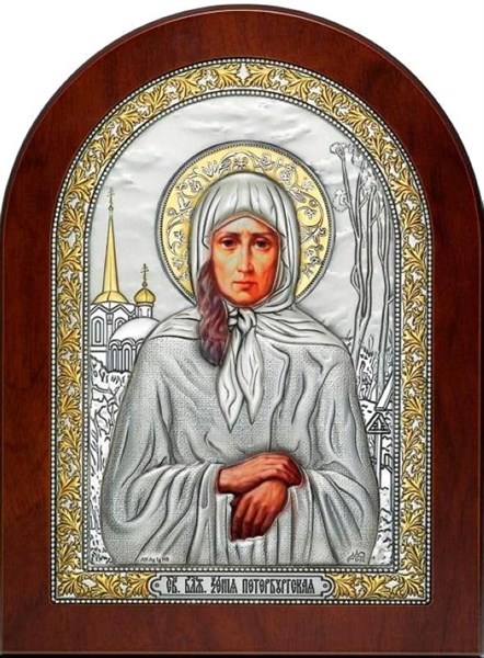 Икона освященная Ксения Петербургская на дереве позолоченная 243338 - фото 23107