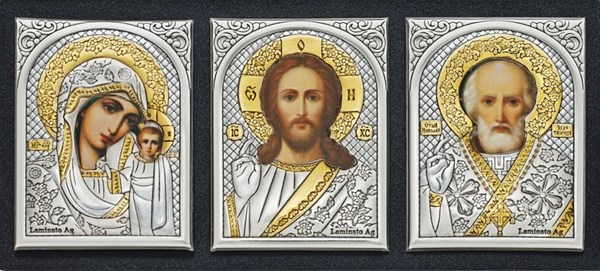 Икона освященная в машину серебряная 243374 - фото 23215