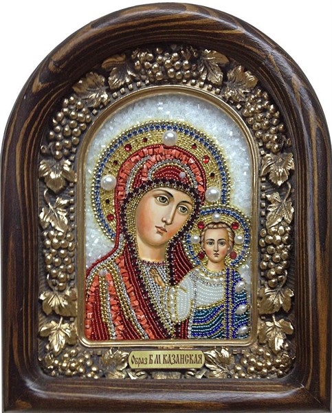 Икона Пресвятая Богородица Казанская бисер 243769 - фото 24242