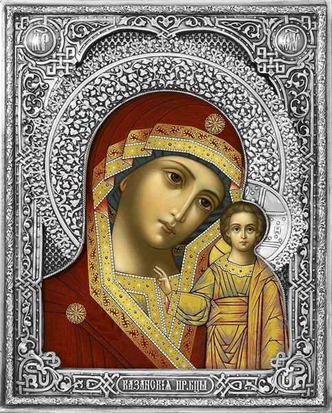 Икона Казанская Божья Матерь риза резная 253334 - фото 24259
