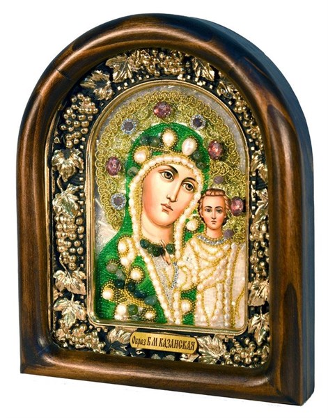 Икона Пресвятая Богородица Казанская бисер 243899 - фото 24429