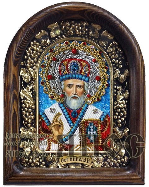 Икона Николай Чудотворец бисер 243972