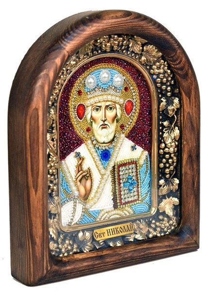 Икона Николай Чудотворец бисер 244012