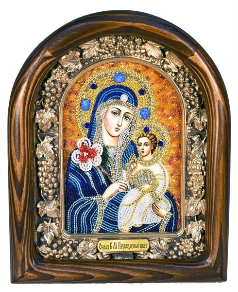 Икона Пресвятая Богородица Неувядаемый цвет бисер 244027