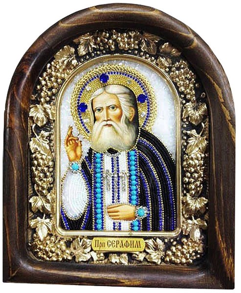 Икона Преподобный Серафим Саровский бисер 244047 - фото 24629