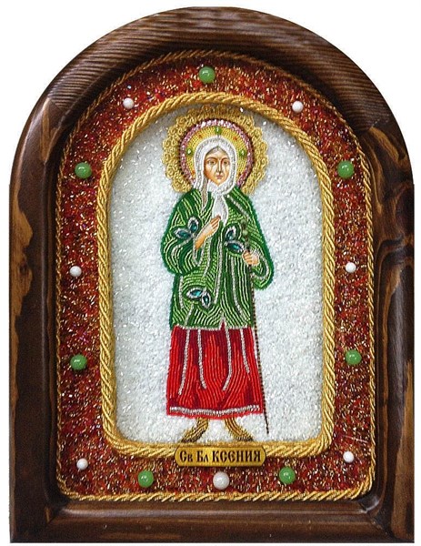 Икона Святая блаженная Ксения Петербургская бисер 244096 - фото 24691